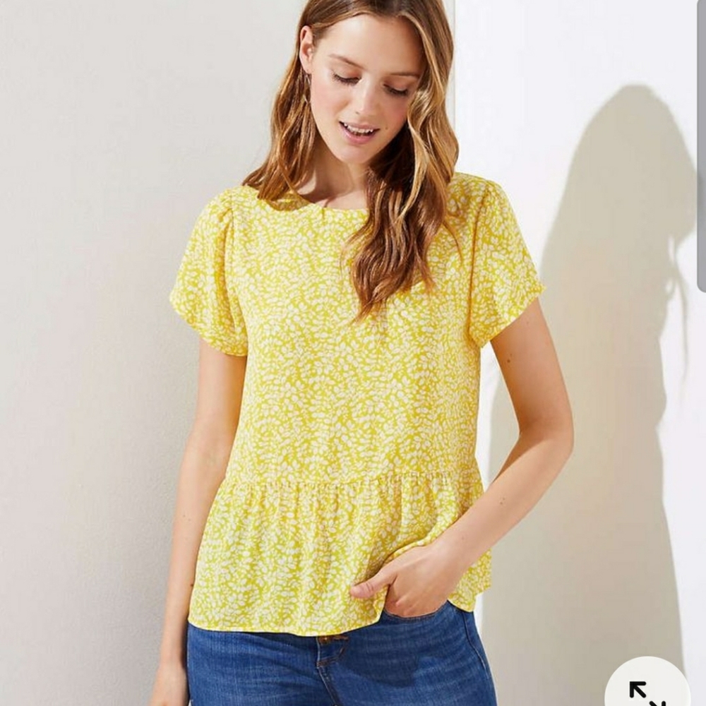 LOFT Floral Peplum Top